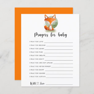 Fox cub Party game prayers for baby