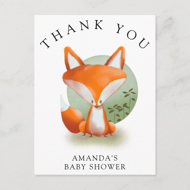 Fox cub - Thank you  Postcard (Front)