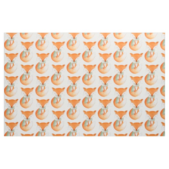 Fox cub watercolor art patterned fabric (Fat Quarter)