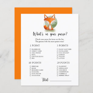 Fox cub - What's in your purse baby shower game