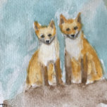 Fox Cubs Tea Towel<br><div class="desc">Original Water Color Painting by Hound Tales printed on a machine wash and dry Tea Towel</div>