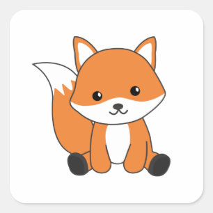 Fox Cute Forest Animal Foxes Red Fox Square Sticker