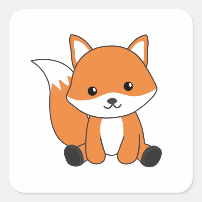 Fox Cute Forest Animal Foxes Red Fox Square Sticker (Front)