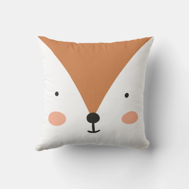 Fox Cute Green nursery Baby Room Cushion (Back)