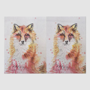 Fox Cute Red Watercolor Painting Art Tissue Paper
