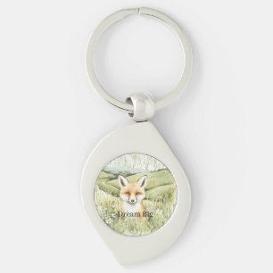 Fox Daisy Flowers Key Ring