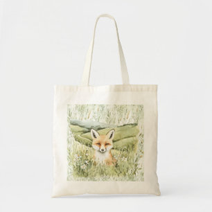 Fox Daisy Flowers Tote Bag
