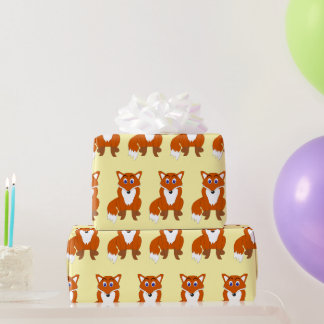 Fox Design Any Background Colour Wrapping Paper