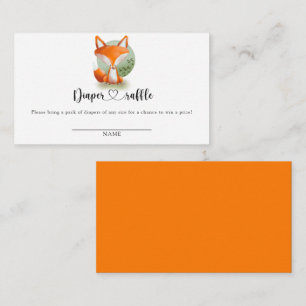 Fox - diaper raffle enclosure card