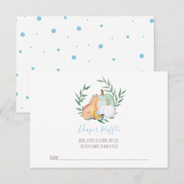 Fox Diaper Raffle Insert – November Baby Shower Invitation (Front/Back)