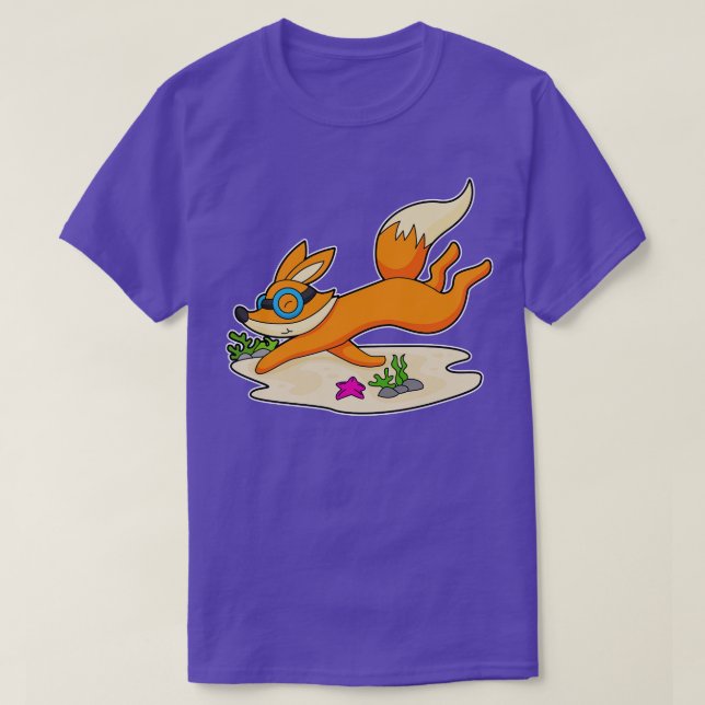 Fox Diver Swimming goggles T-Shirt (Design Front)