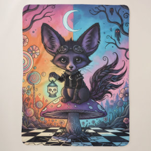 Fox Divided by the Twilight Realms Sherpa Blanket