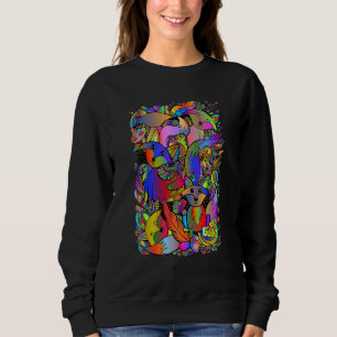 Fox Doodle Psychedelic Surreal Sketch Animals Sweatshirt