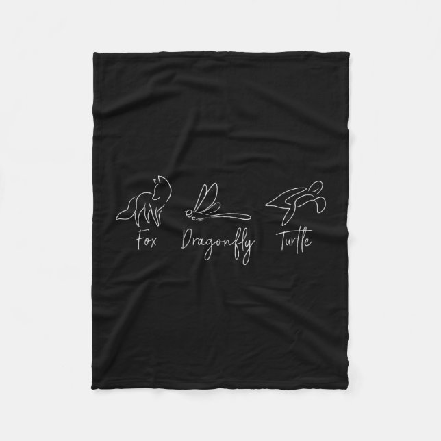 Fox Dragonfly Turtle Trump Meme Minimalist  Fleece Blanket (Front)