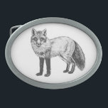 Fox drawing belt buckle<br><div class="desc">Ink illustration of a fox,  drawn for Inktober 2018.</div>