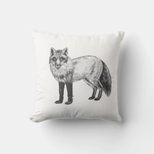 Fox drawing cushion