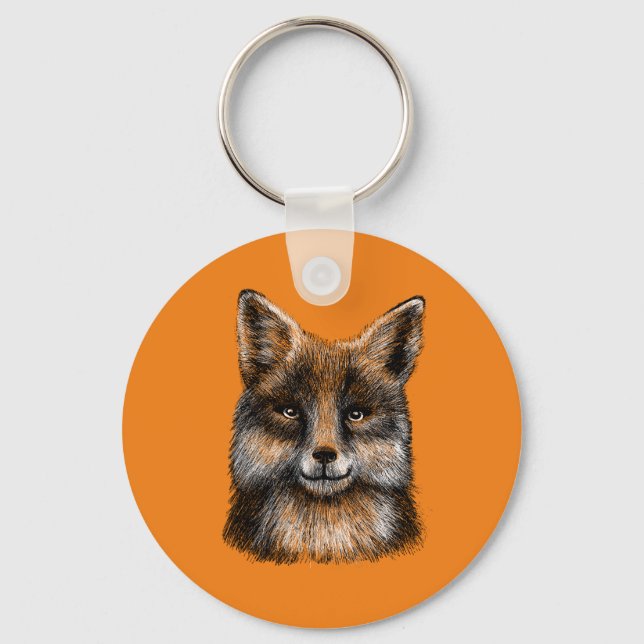 Fox drawing key ring (Front)