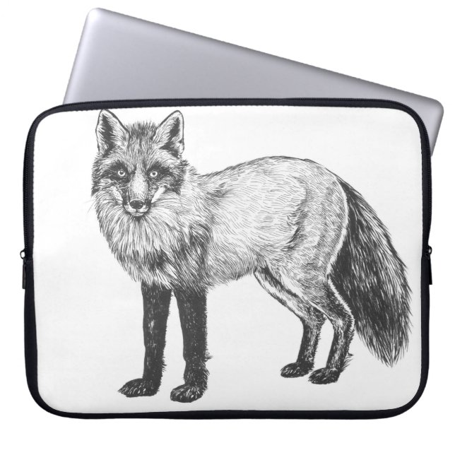 Fox drawing laptop sleeve (Front)