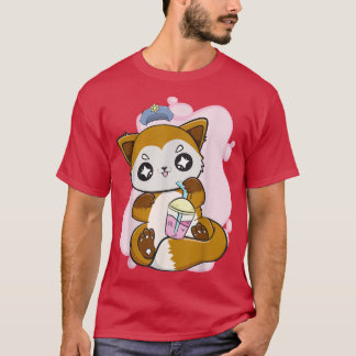Fox Drinks Boba And Bubble Tea For Police Officer T-Shirt