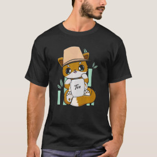 Fox Drinks Bubble Tea Milk With Boba T-Shirt