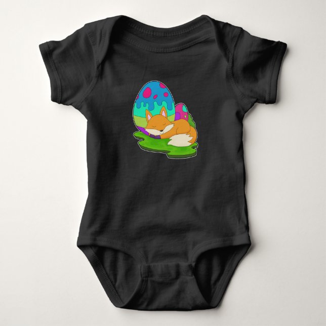 Fox Easter Easter eggs Baby Bodysuit (Front)