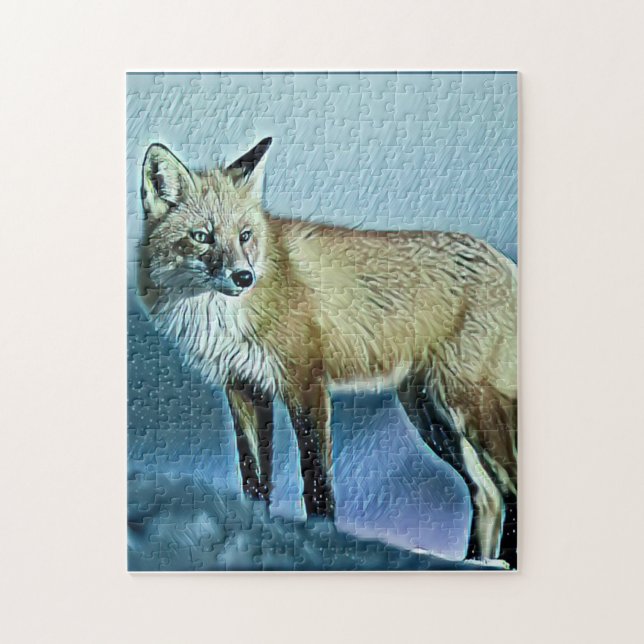 Fox Enjoying a Snowy Day  Jigsaw Puzzle (Vertical)