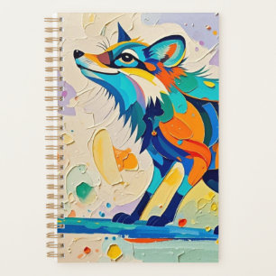 Fox Expressive abstract animal art design Planner