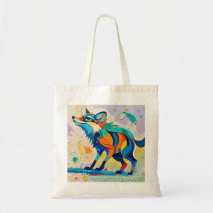 Fox Expressive abstract animal art design  Tote Bag