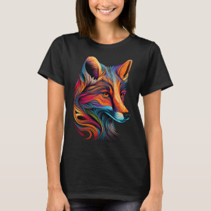 Fox Face Beautiful Colourful Artistic Animal T-Shirt