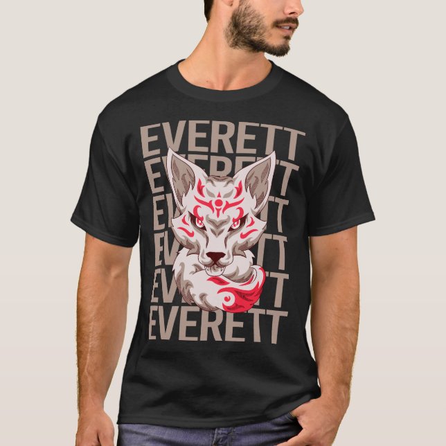 Fox Face - Everett Name T-Shirt (Front)