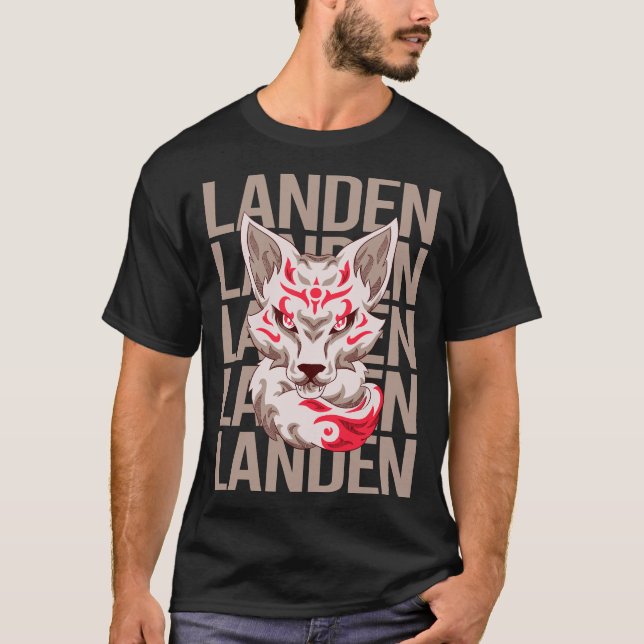 Fox Face - Landen Name T-Shirt (Front)