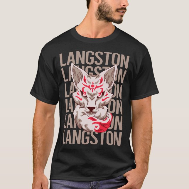 Fox Face - Langston Name T-Shirt (Front)