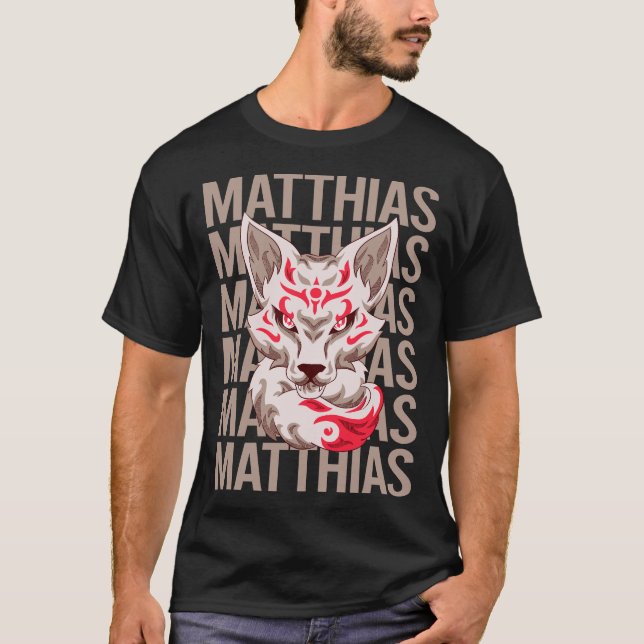 Fox Face - Matthias Name T-Shirt (Front)