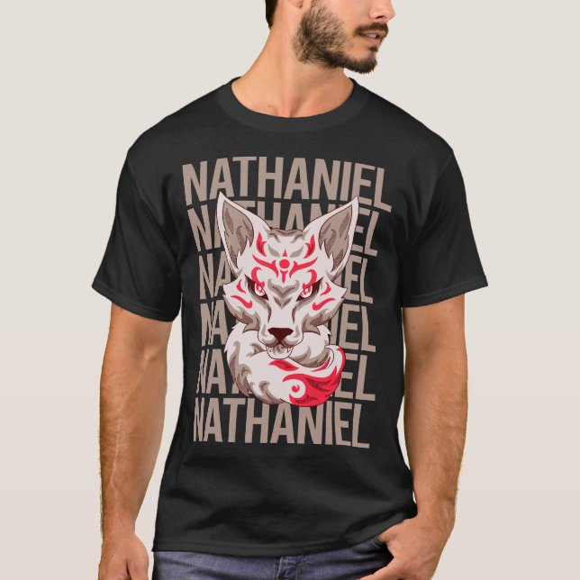 Fox Face - Nathaniel Name T-Shirt (Front)