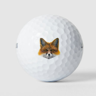 Fox face - Painting in acrylic Golf Balls