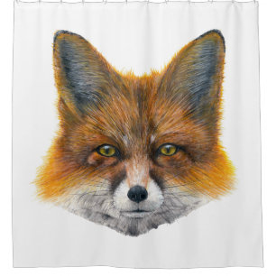 Fox face - Painting in acrylic Shower Curtain