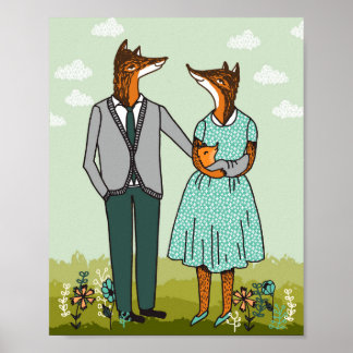 Fox Family Art Print