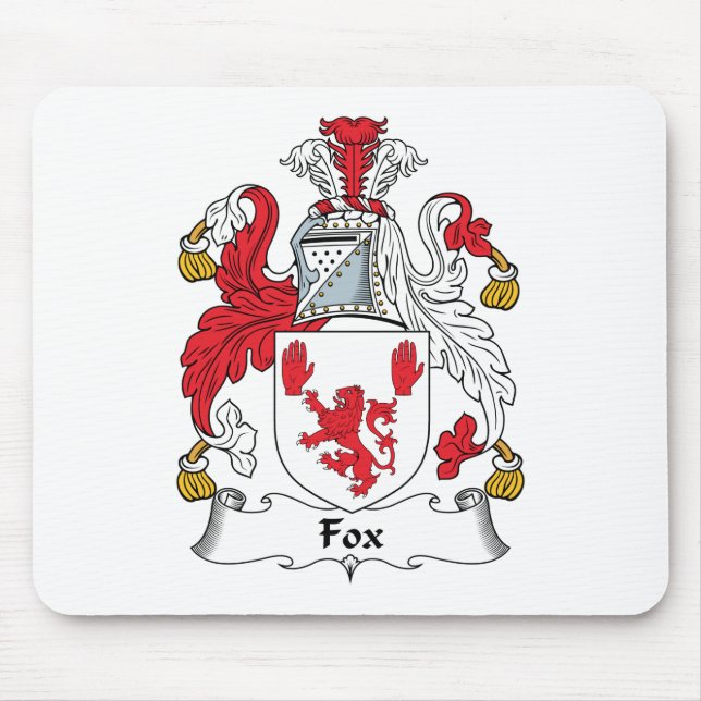 Fox Family Crest Mouse Mat (Front)