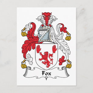 Fox Family Crest Postcard