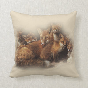 Fox Family Cushion