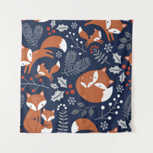 Fox family: vintage seamless pattern. tapestry