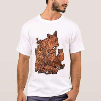 Fox Family White Background T-Shirt