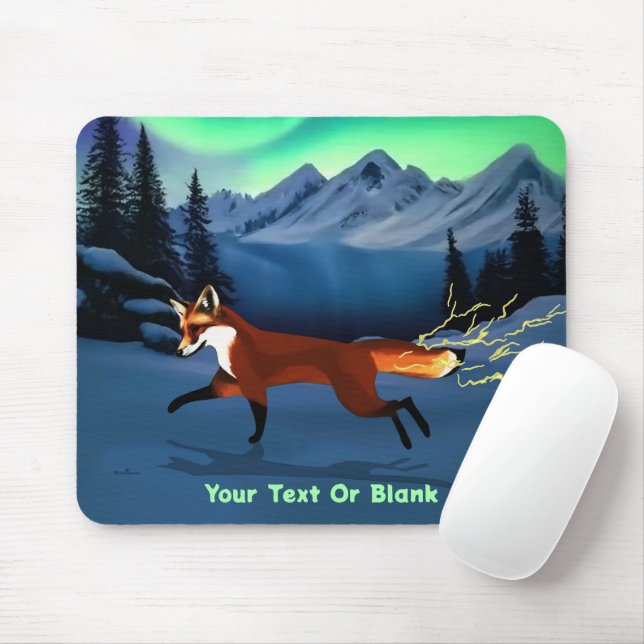 Fox Fire - Northern Lights Mouse Mat (With Mouse)