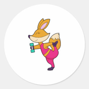 Fox Fitness Dumbbell Classic Round Sticker