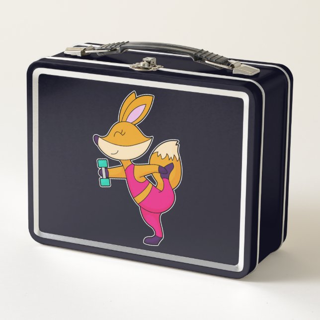 Fox Fitness Dumbbell Metal Lunch Box (Front)
