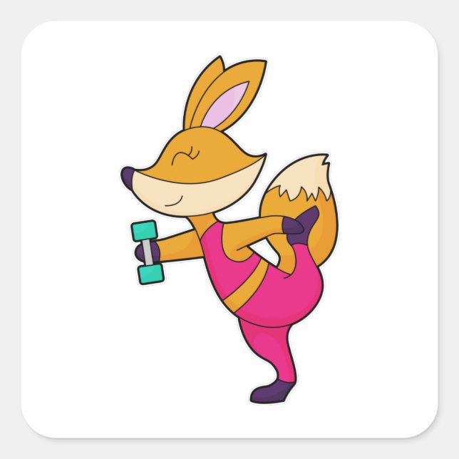 Fox Fitness Dumbbell Square Sticker (Front)