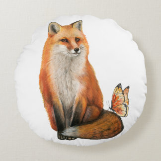 Fox & Flutter Round Cushion