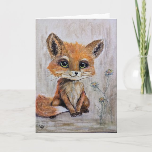 Fox Folded Greeting Card (Front)