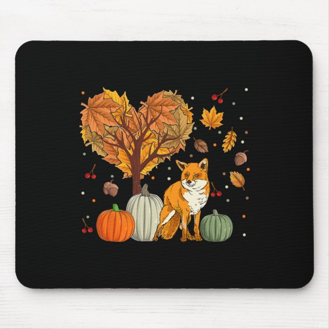 Fox For Women Men Animal Autumn Fall Season  Mouse Mat (Front)
