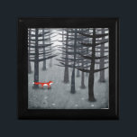 Fox Forest Art Gift Box<br><div class="desc">A wild red fox stands among trees in a dark forest. A landscape painting for animal, nature and wildlife lovers.</div>